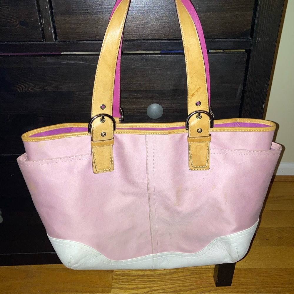 Coach Hampton Large Pink Tote Bag
